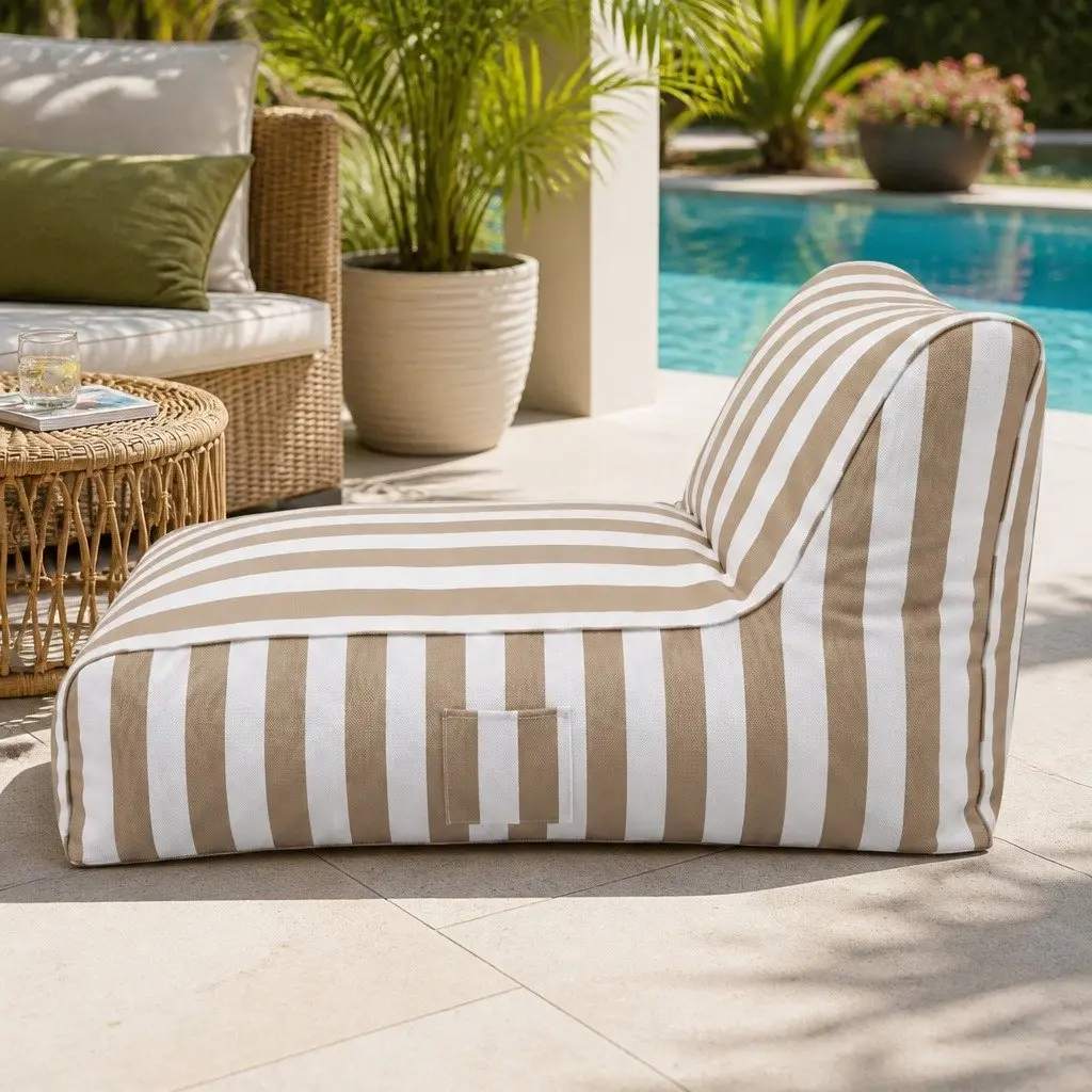 L-Shape Bean Bag Chair Cover for Indoor and Outdoor Use