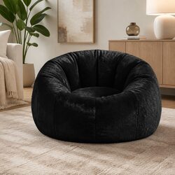 Large Faux Fur Bean Bag Chair Cover for Comfort and Storage