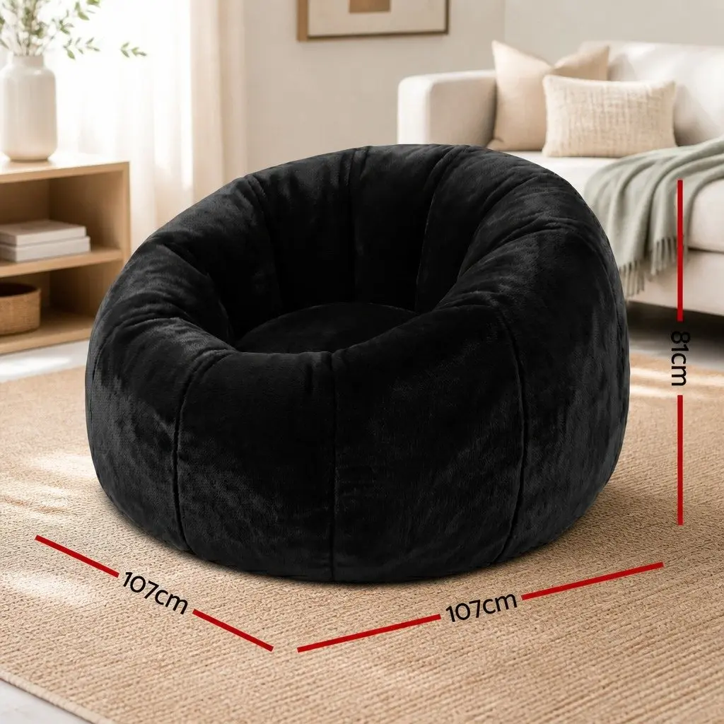 Large Faux Fur Bean Bag Chair Cover for Comfort and Storage