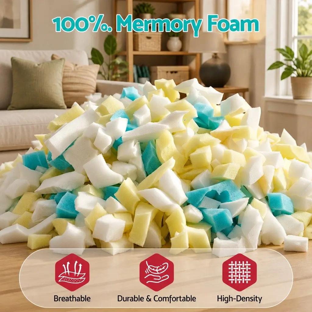 Shredded Memory Foam Filling 10lbs High Density Bean Bag Filler Soft Support
