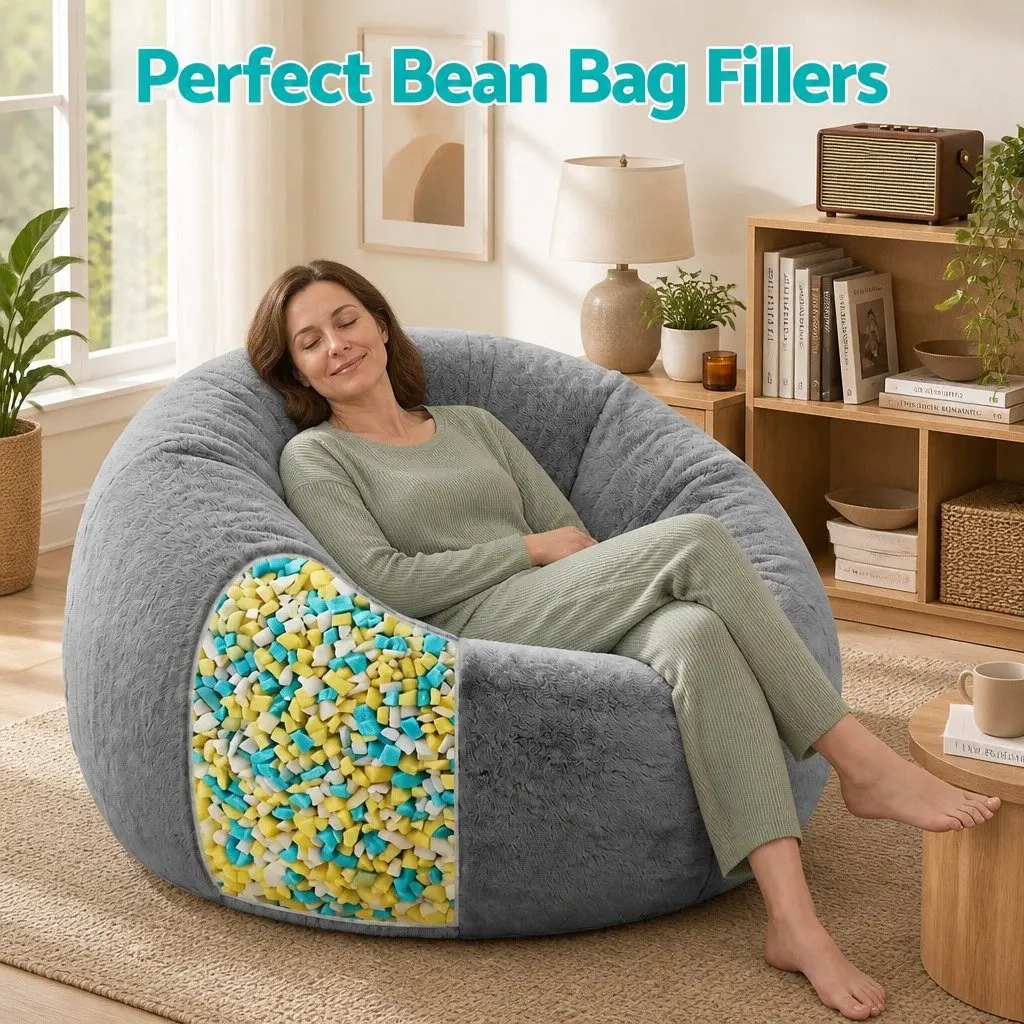 Bean Bag Filler 20lbs Shredded Memory Foam High Density Soft Filling Pillow