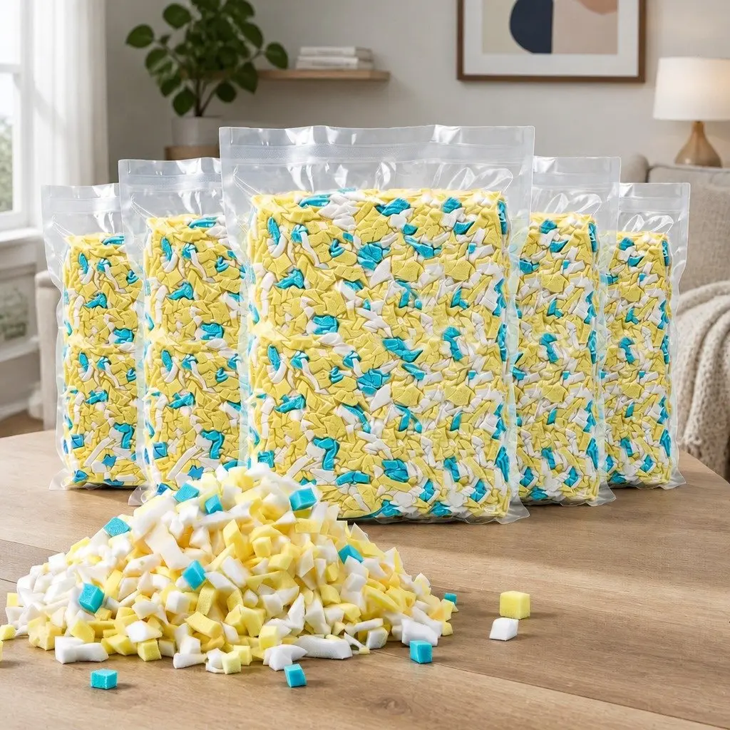 Memory Foam Bean Bag Filler 25lbs High-Density Odour-Free Cushion for Pillows Dog Beds and Crafts
