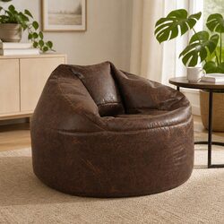Modern Brown Bean Bag Chair Cover for Cozy Living Spaces