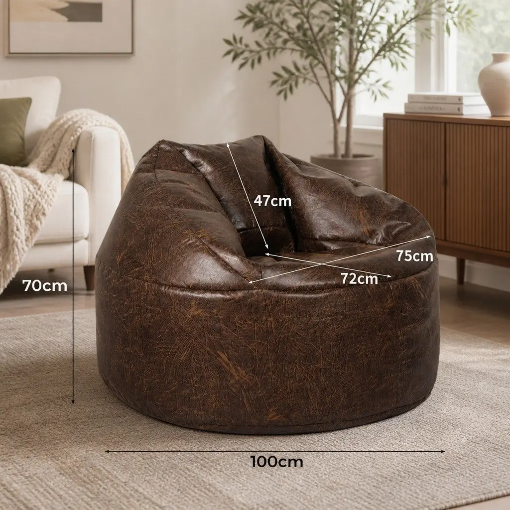 Brown Bean Bag Chair Cover with Easy Maintenance