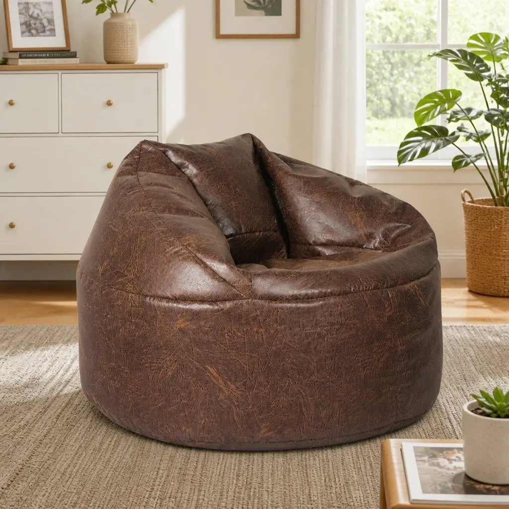 Brown Bean Bag Chair Cover with Easy Maintenance