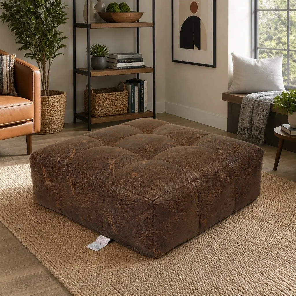 Bean Bag Cover Chair Modular Ottoman Seat Portable Easy Clean Zipper Opening