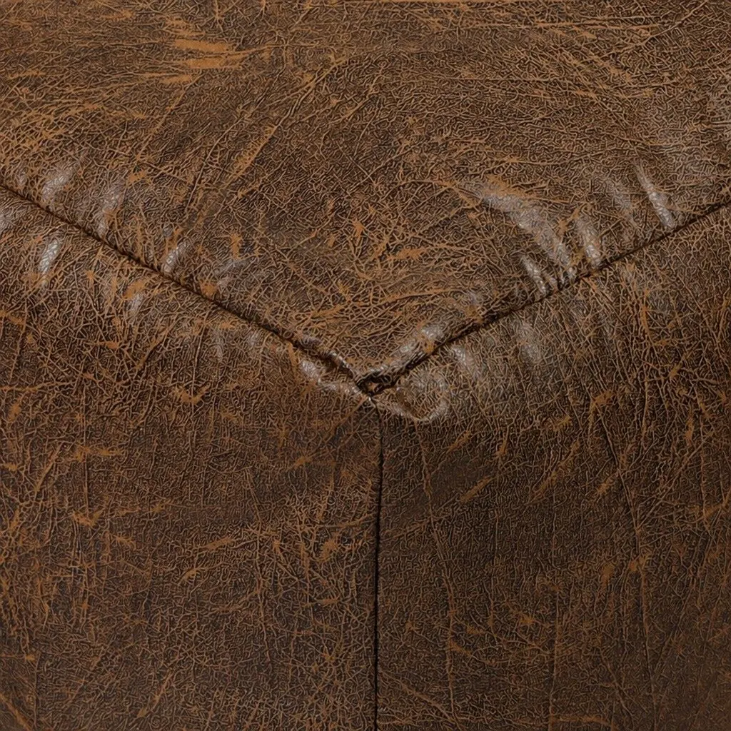 Bean Bag Cover Chair Modular Distressed PU Leather 85cm Portable Easy Clean