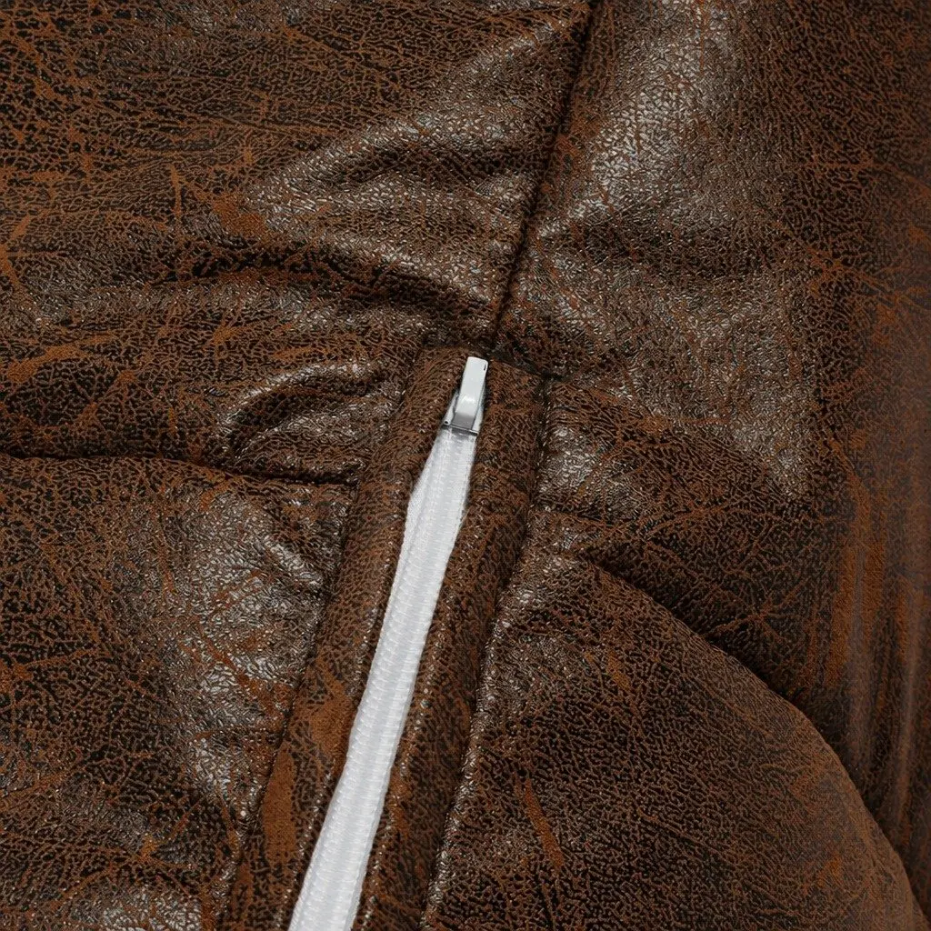 Bean Bag Cover Chair Modular Distressed PU Leather 85cm Portable Easy Clean