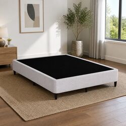 Grey Queen Size Bed Frame with Fabric Cover