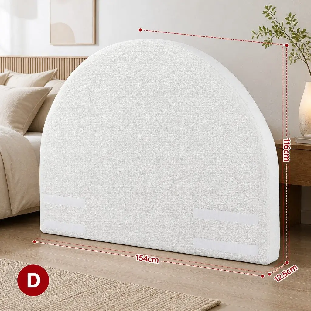 Double Foam Headboard Semi-Round 154cm Wide Boucle Fabric