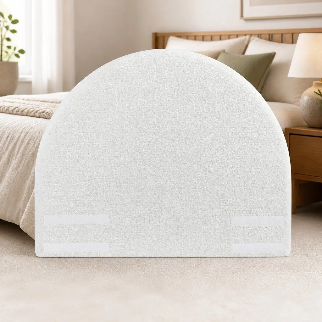 Double Foam Headboard Semi-Round 154cm Wide Boucle Fabric