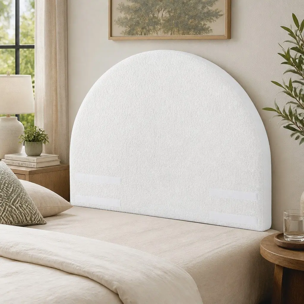 Double Foam Headboard Semi-Round 154cm Wide Boucle Fabric