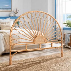 Natural Rattan Queen Bed Headboard for Cozy Bedrooms