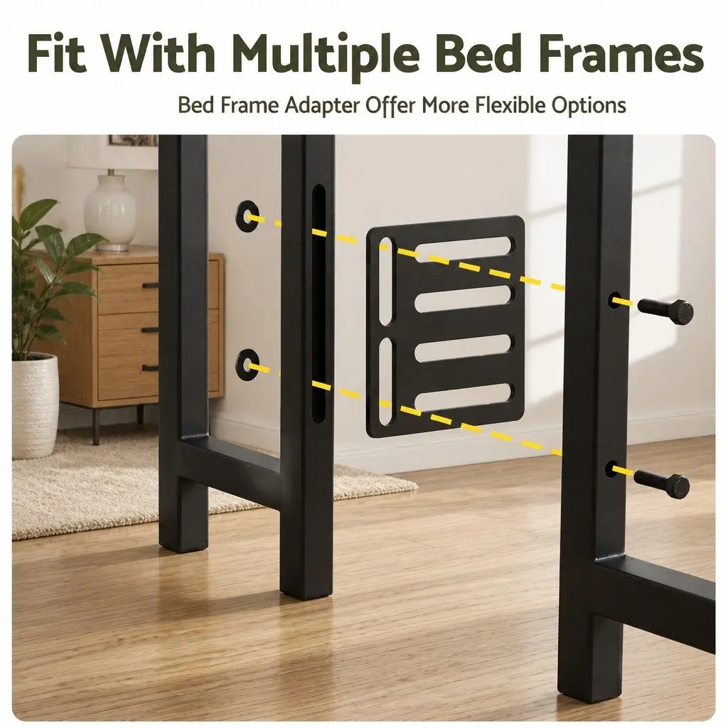 Queen Bed Headboard Black Storage with Charging Station Open Shelves MDF and Metal