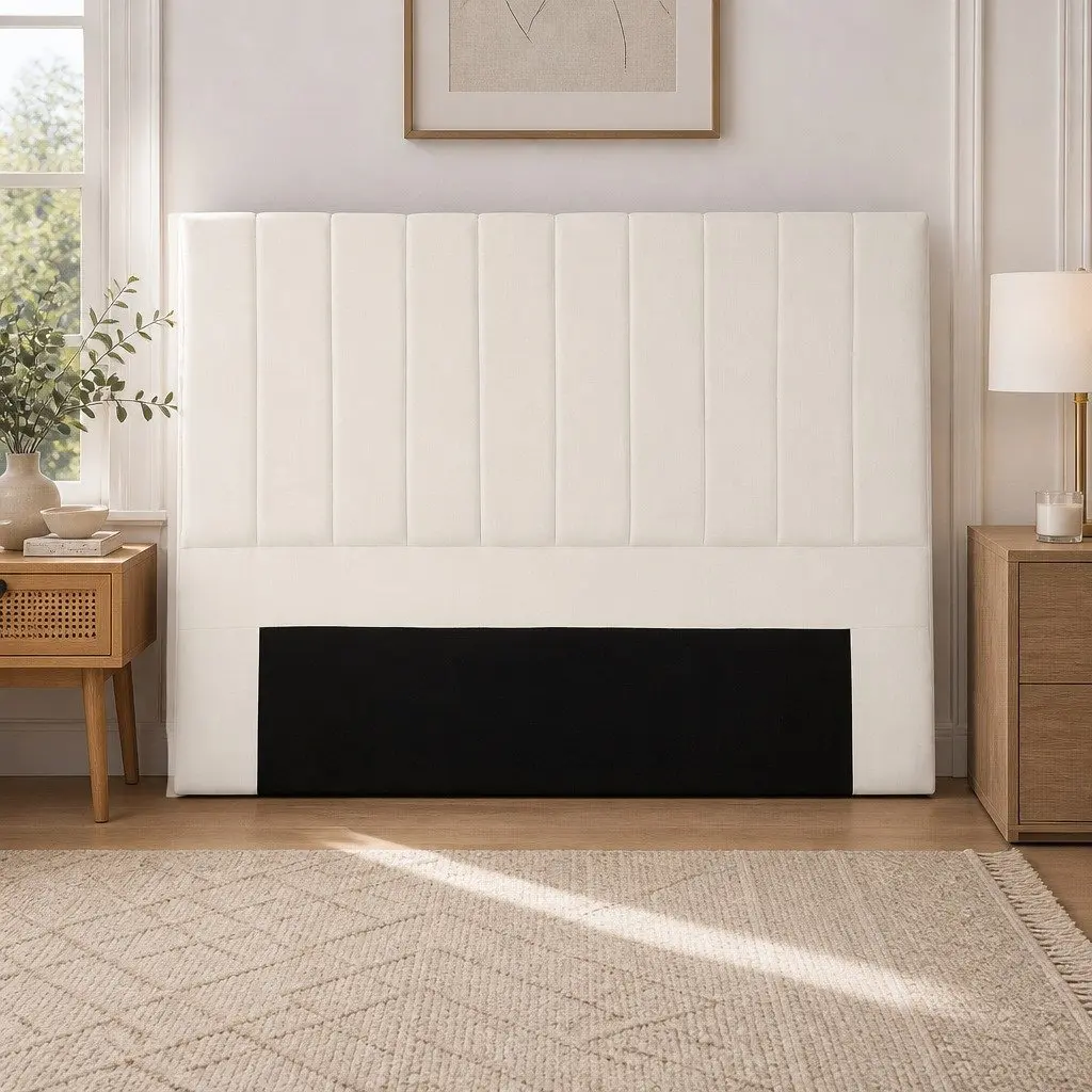 King Size Bed Head Headboard Linen Fabric Bedroom Furniture 183cm - Beige
