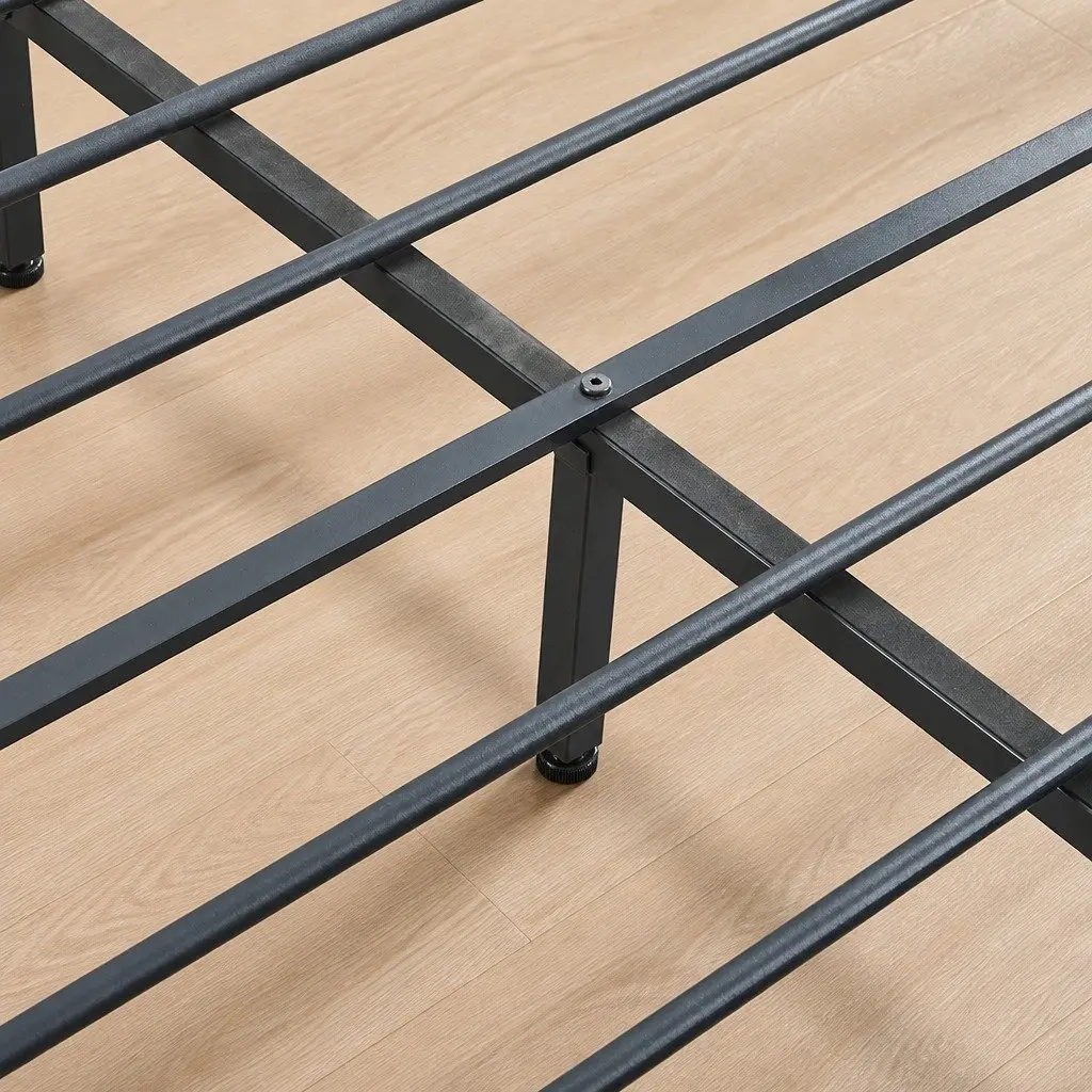 Queen-Size Metal Bed Frame with Optional Storage Drawers