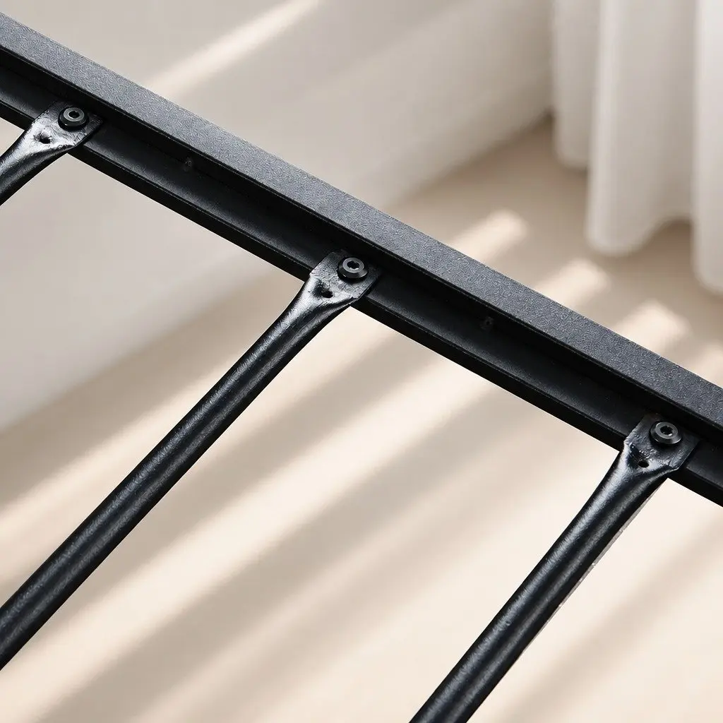 Queen-Size Metal Bed Frame with Optional Storage Drawers
