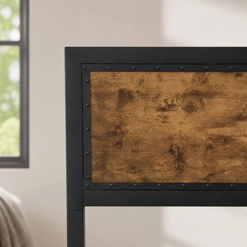 Queen-Size Metal Bed Frame with Optional Storage Drawers