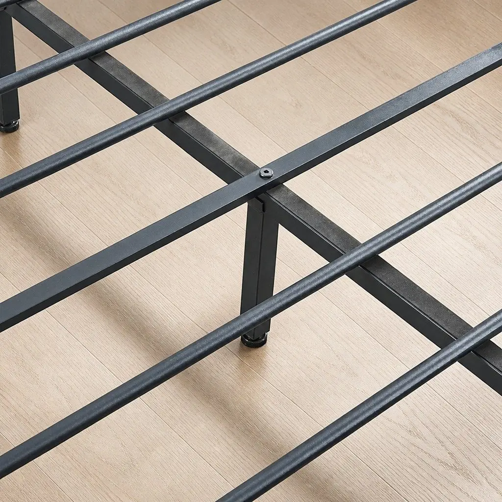 Queen Size Metal Bed Frame with Industrial Style