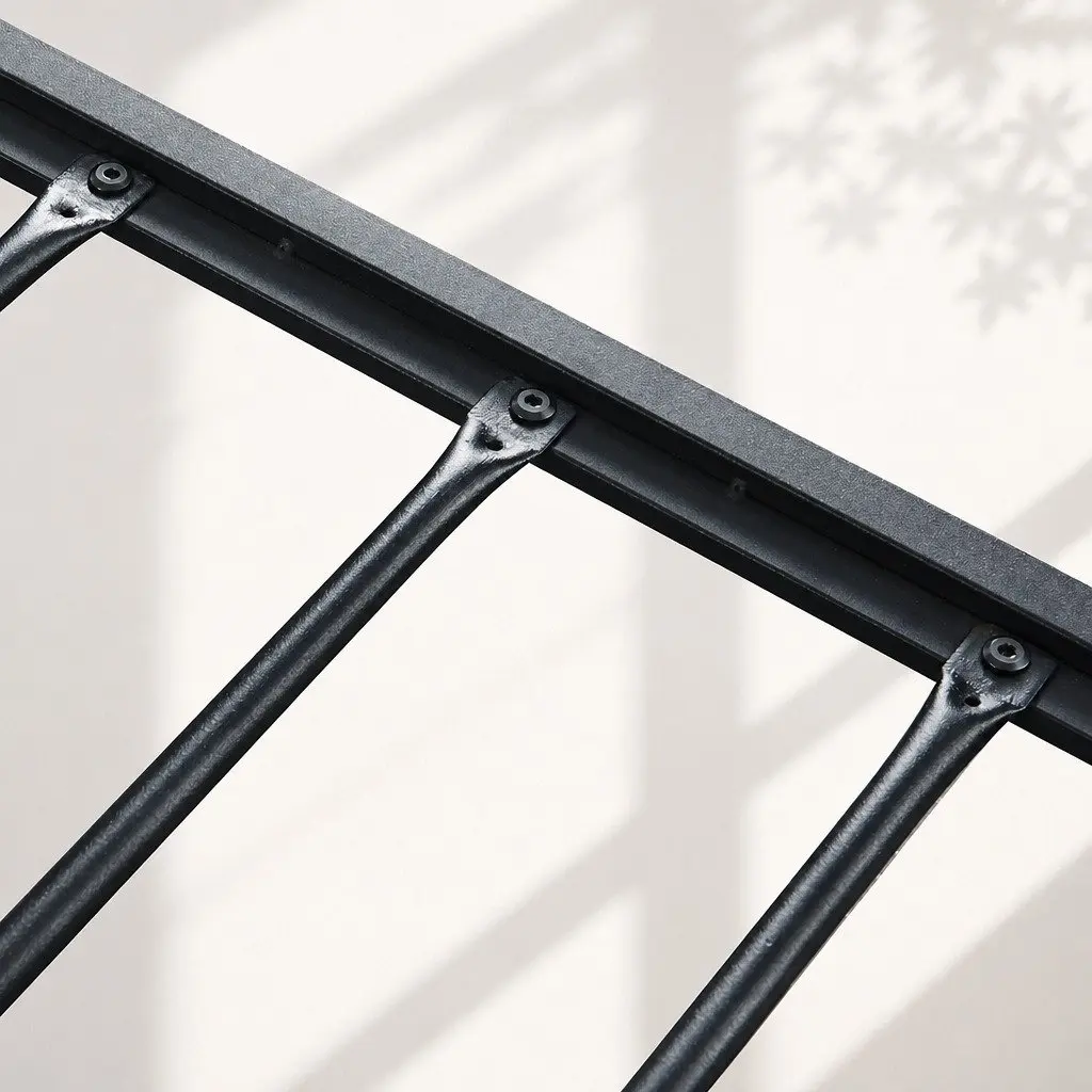 Queen Size Metal Bed Frame with Industrial Style