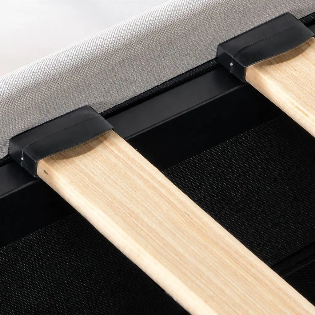 Queen Bed Frame Cream PU Leather with 4 Storage Drawers RGB LED Lights USB Charging Ports Adjustable Headboard Solid Wood and Steel Construction