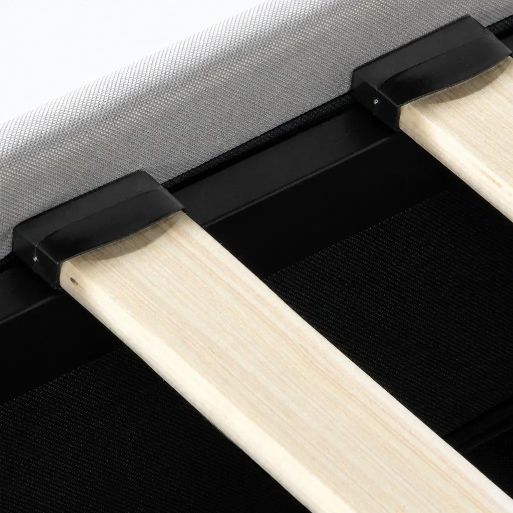 Queen Bed Frame Cream Tufted Headboard 212cm x 164cm Plywood Steel Polyester with 4 Storage Drawers