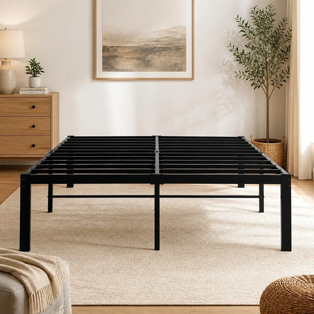 Heavy Duty Metal Bed Frame with Storage Space