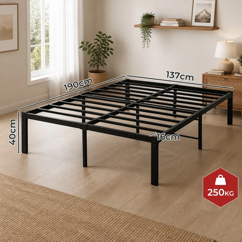 Heavy Duty Metal Bed Frame with Storage Space