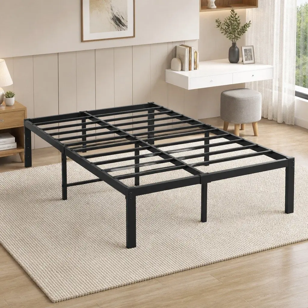 Heavy Duty Metal Bed Frame with Storage Space