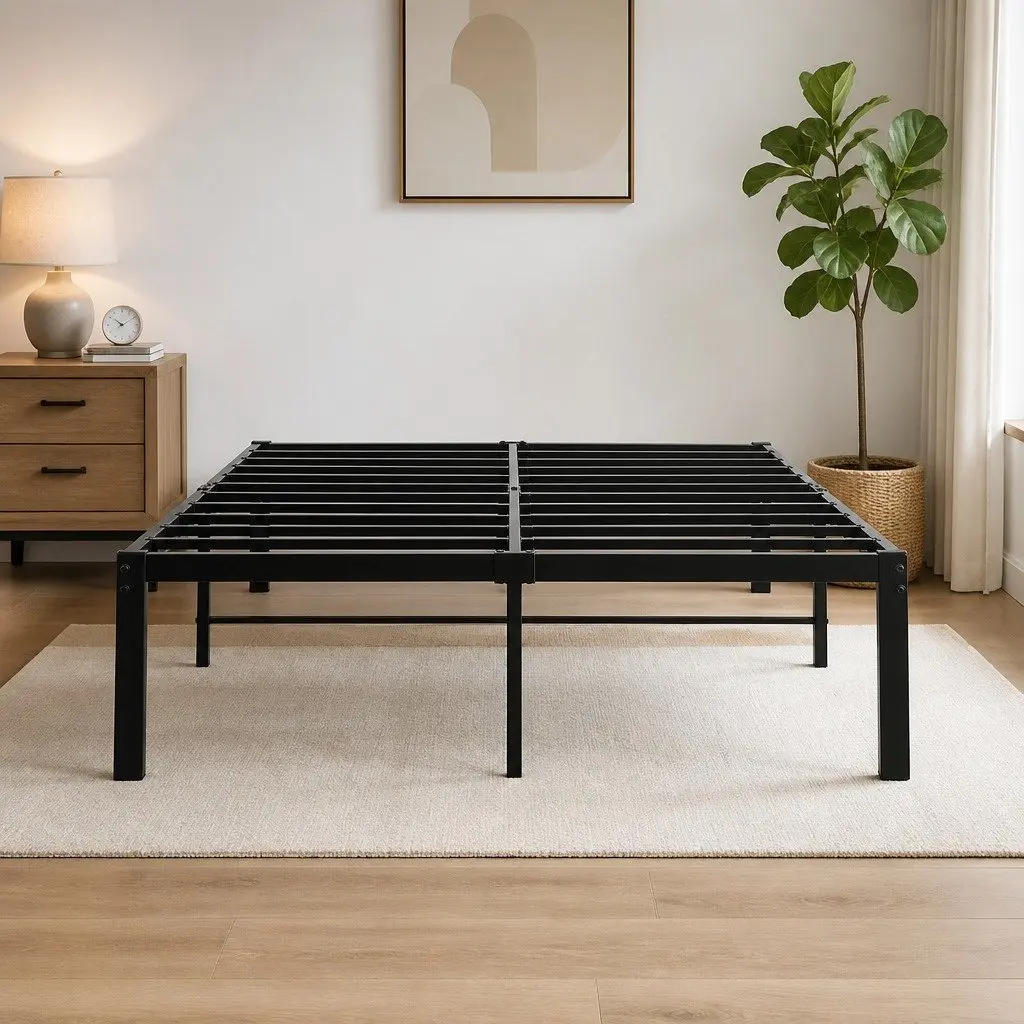 Metal Bed Frame Heavy Duty Full Size Storage Platform Foundation Slats Support