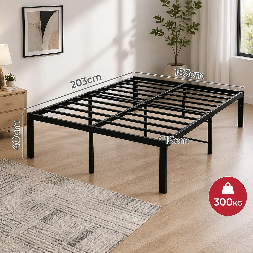 Metal Bed Frame Heavy Duty Full Size Storage Platform Foundation Slats Support