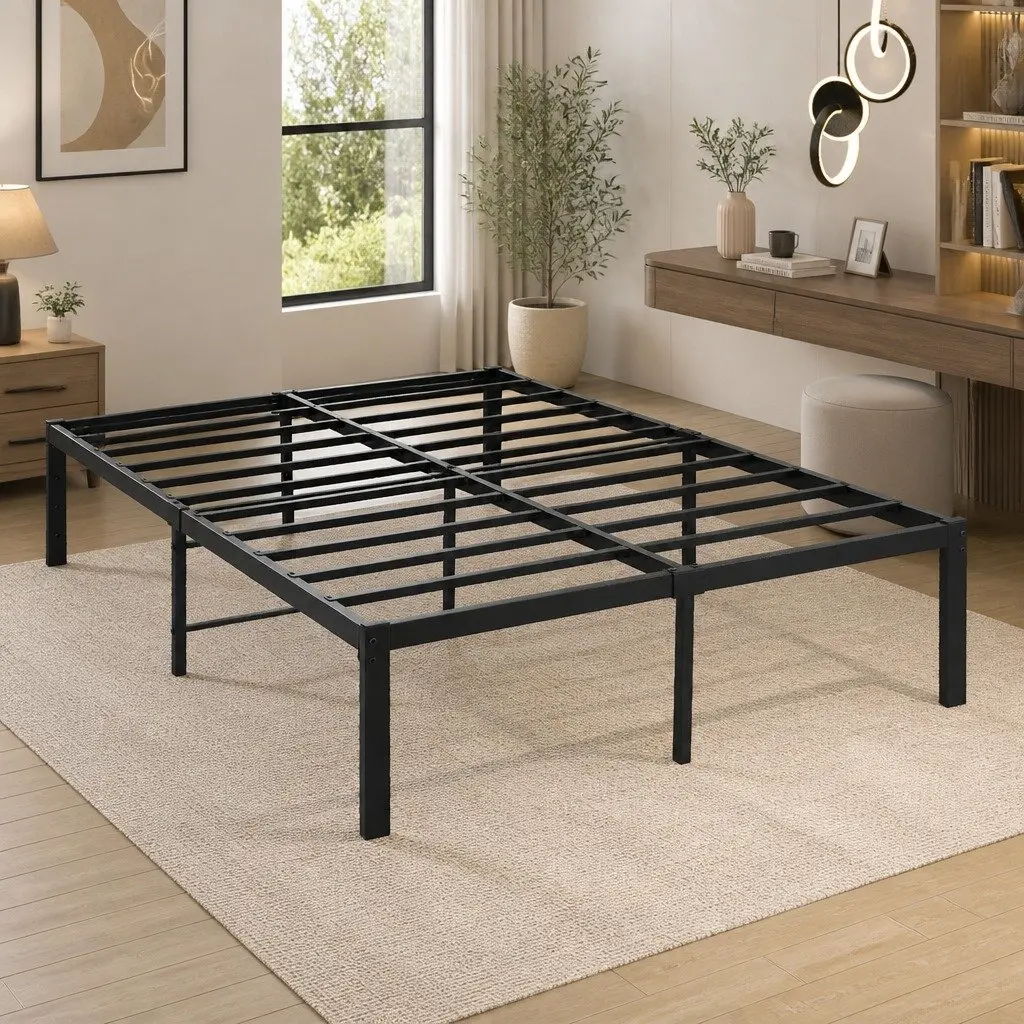 Metal Bed Frame Heavy Duty Full Size Storage Platform Foundation Slats Support