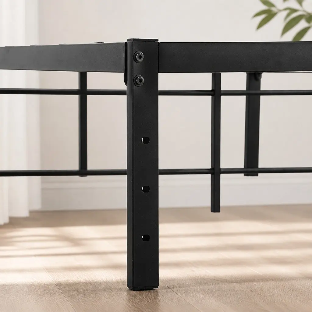 Metal Bed Frame Heavy Duty Full Size Black Steel Platform Foundation