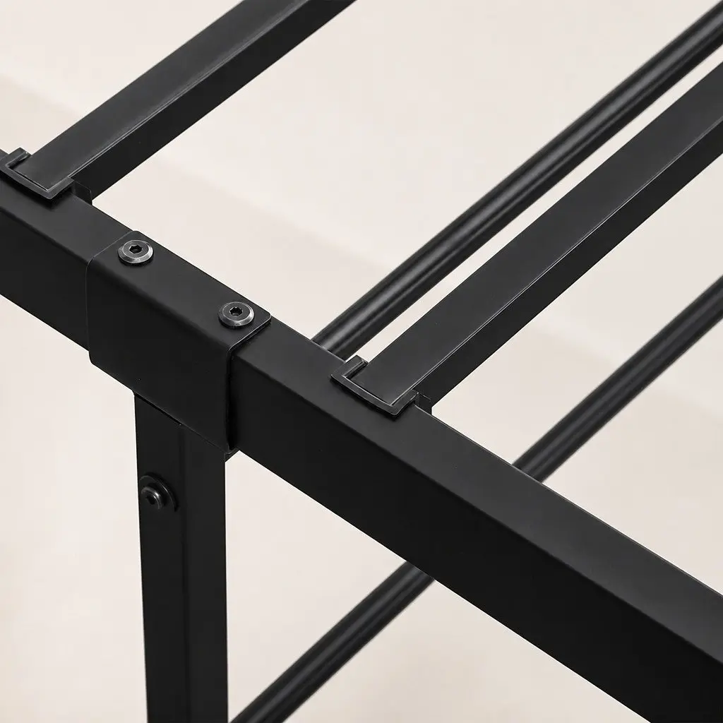 Metal Bed Frame Full Size Heavy Duty Storage Platform Slat Foundation Support Steel Black