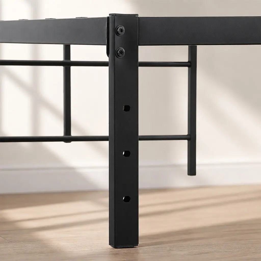 Metal Bed Frame Full Size Heavy Duty Storage Platform Slat Foundation Support Steel Black