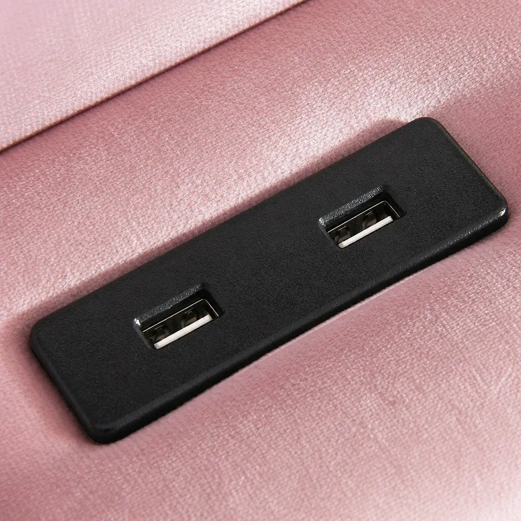 Queen Floating Bed Frame Velvet Modern with LED Light USB Ports