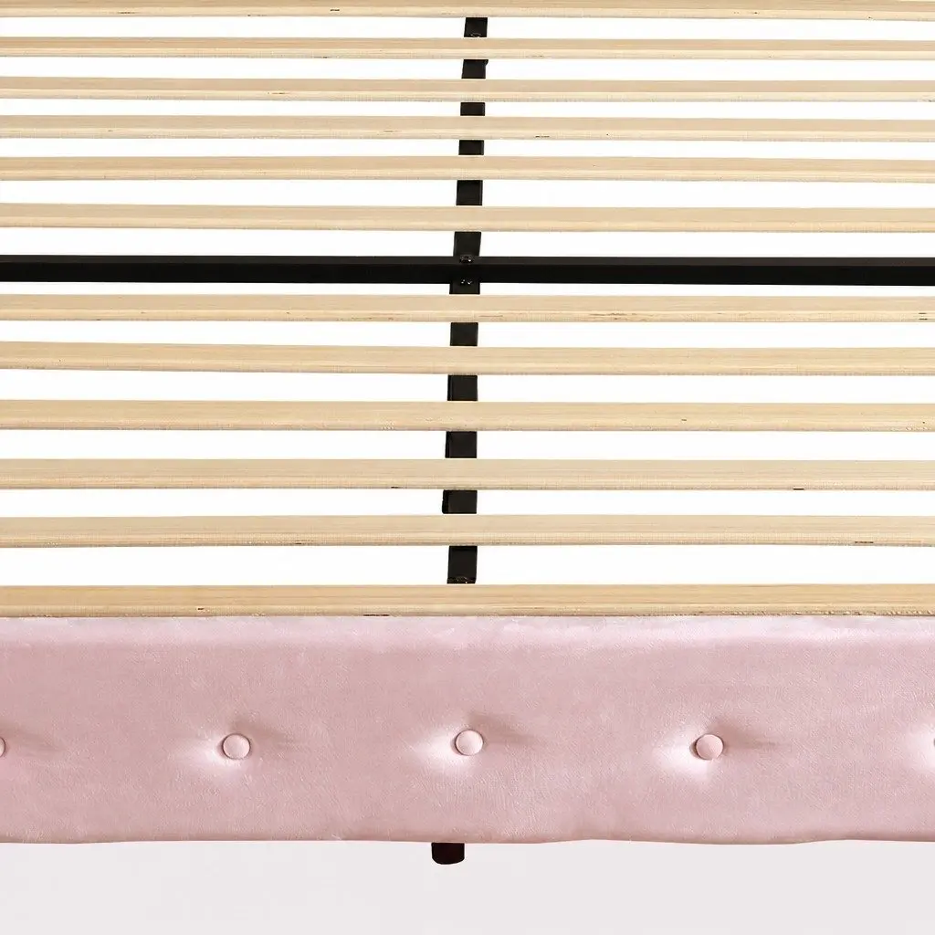 Queen Floating Bed Frame Velvet Modern with LED Light USB Ports