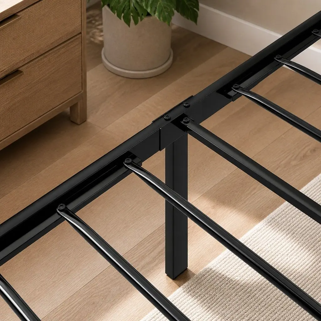 LED Headboard Single Bed Frame with Storage Drawers