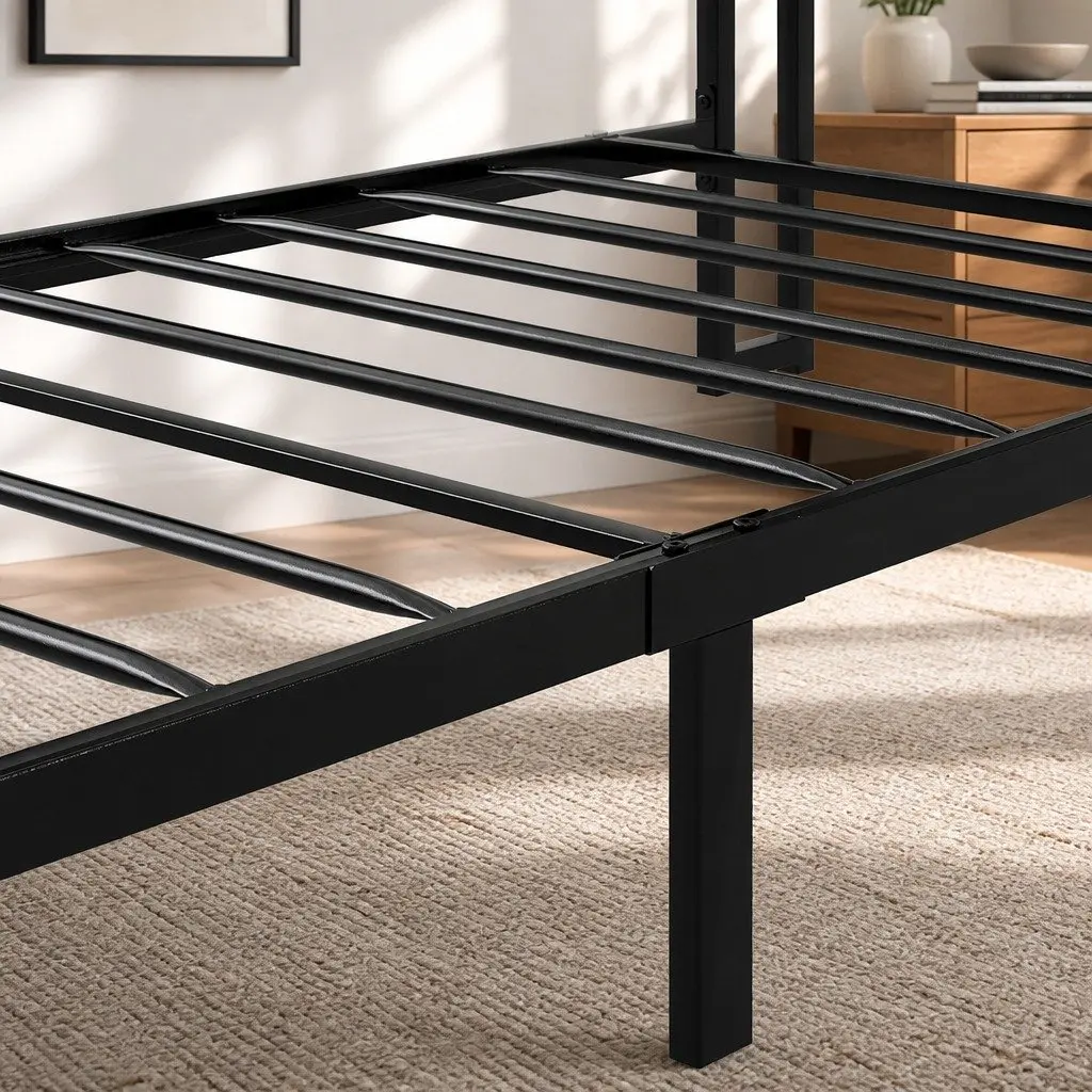 Single Bed Frame with Storage Headboard and LED Lighting