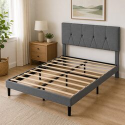 Comfortable Double Upholstered Platform Bed Frame