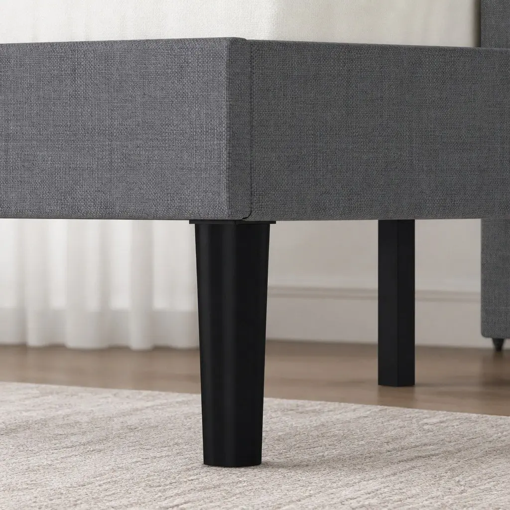 Double Size Upholstered Platform Bed Frame with Storage