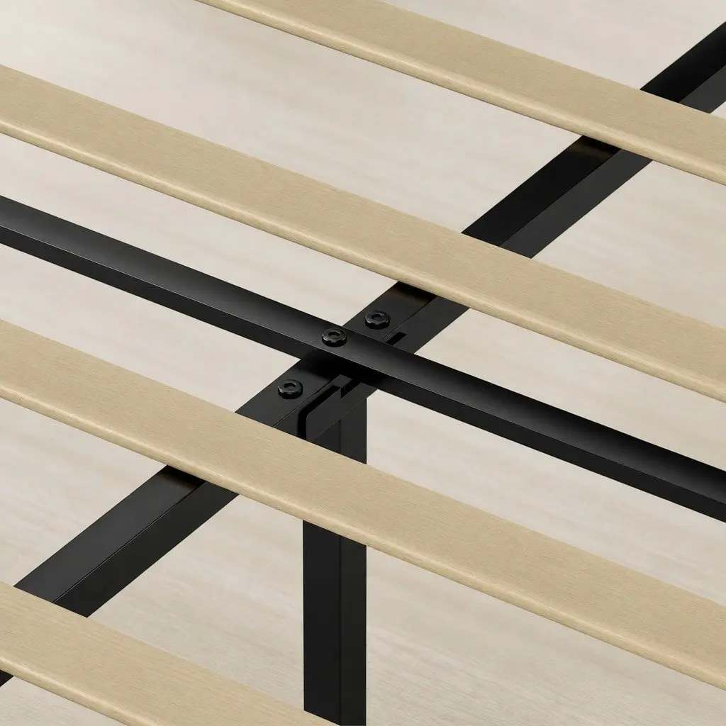 Double Upholstered Platform Bed Frame with Storage
