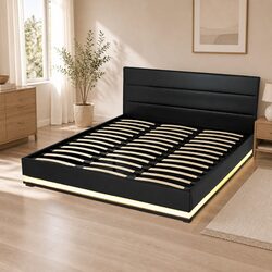 King Size Bed Frame with Gas Lift Storage & LED Lights