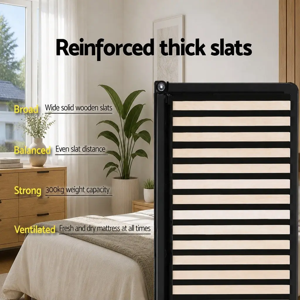 Charcoal Gas Lift Bed Frame with Storage for Double Mattress