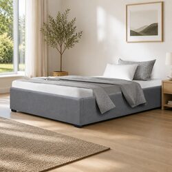 Grey King Single Gas Lift Bed Frame with Storage