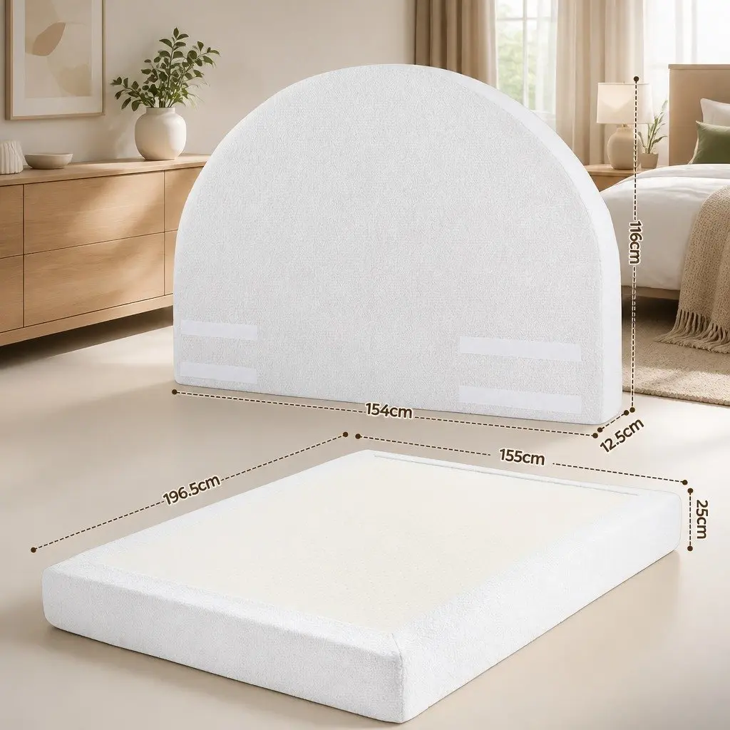 Double Bed Frame in Boucle Fabric for Comfort and Style