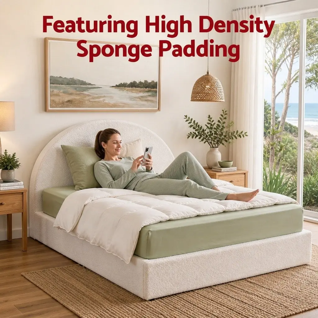 Double Bed Frame in Boucle Fabric for Comfort and Style