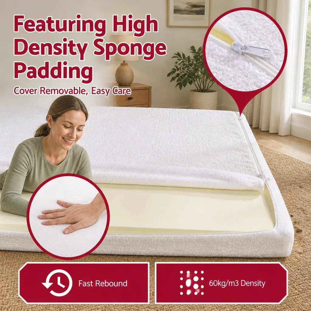 Queen Bed Frame Boucle Fabric Modern Minimalist Low-Profile Tool-Free Instant Expansion Removable Washable White