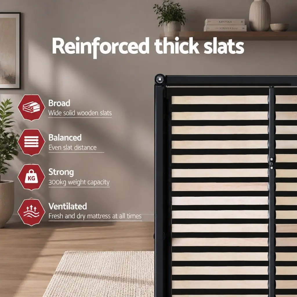 Upholstered Double Gas Lift Bed Frame with Storage