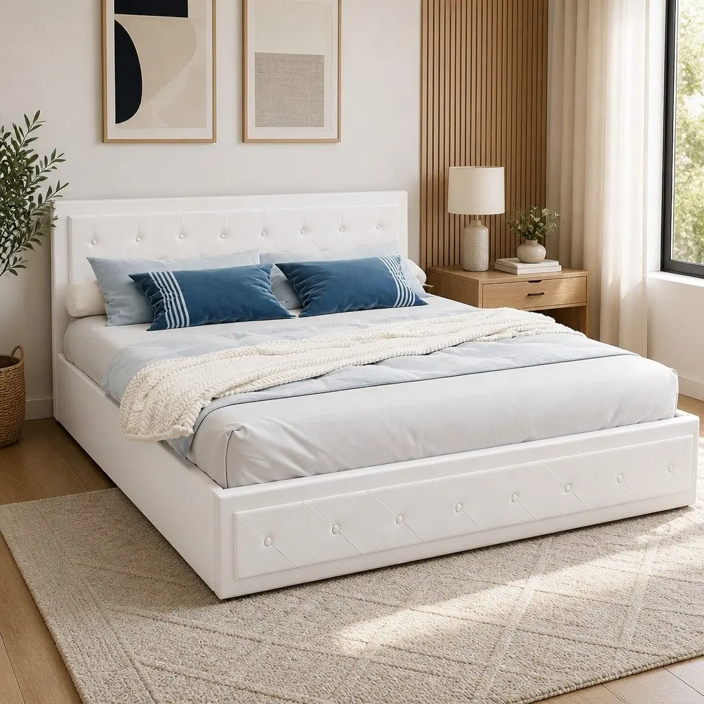 King Size Gas Lift Bed Frame with Storage